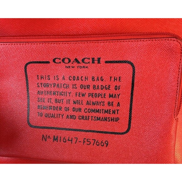 COACH F57669 Red REVERSIBLE CITY TOTE Attached WRISTLET Pouch Posey Floral - Picture 5 of 16